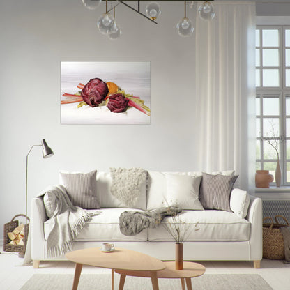 Red Cabbages, Rhubarb and Orange - 1929 - Charles Demuth Brushed Aluminum Print - 70x100 cm / 28x40 inches | Charles Demuth Aluminum Print | Charles Demuth Prints