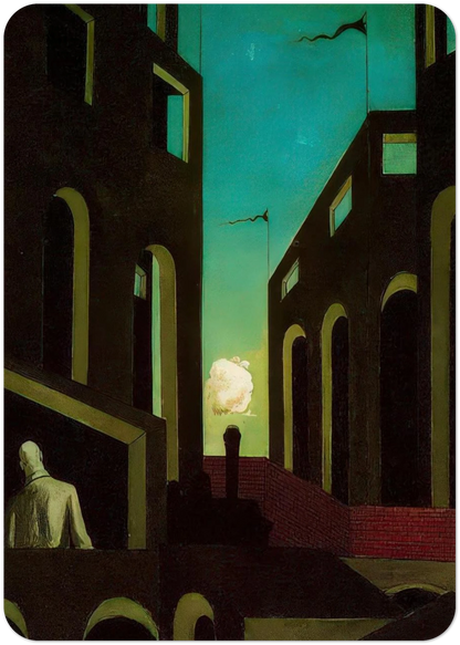 HAPPINESS OF RETURNING 1915 By Giorgio de Chirico Pack of 10 Post Cards | Giorgio de Chirico Post Cards | A6 (10.5 x 14.8 cm) - 4.1 x 5.8 inches