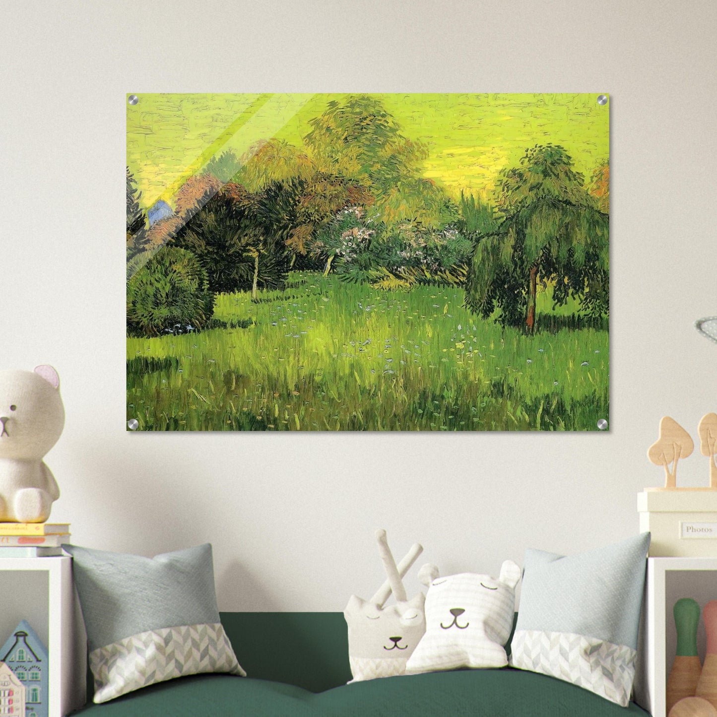 Public Park with Weeping Willow The Poet s Garden I - Vincent van Gogh Acrylic Print - 70x100 cm / 28x40″ inches