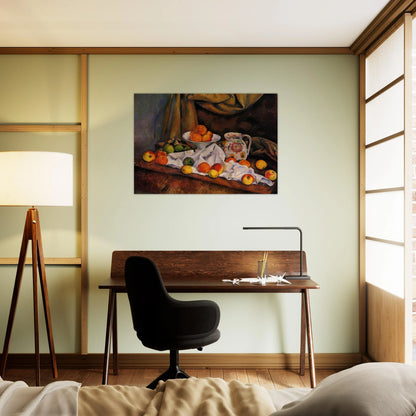 Fruit Bowl, Pitcher and Fruit - Paul Cézanne Brushed Aluminum Print - 70x100 cm / 28x40 inches | Paul Cézanne Aluminum Print | Paul Cézanne Prints