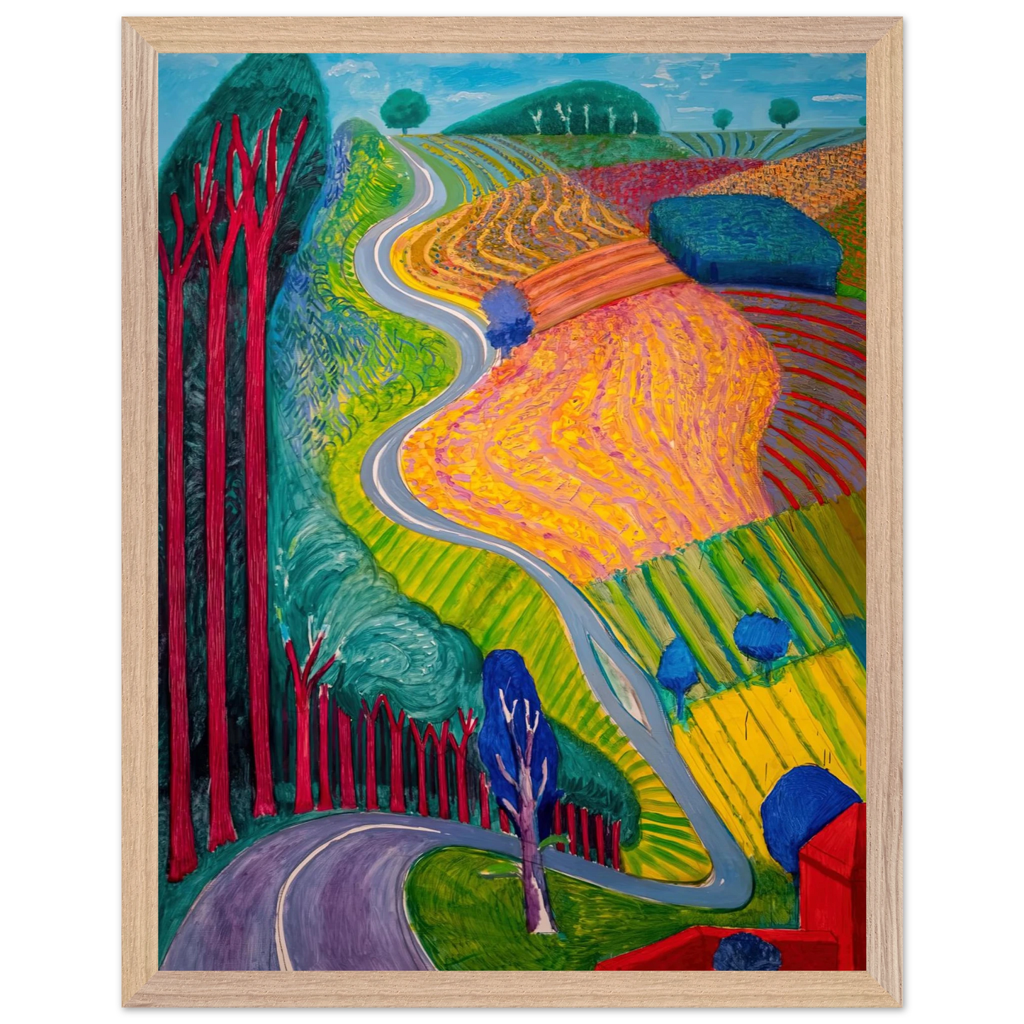 David Hockney - David Hockney Wall art - 20x25 cm / 8x10 inches - Premium Wooden Framed Poster With Fine Art Paper-canvas - White frame
