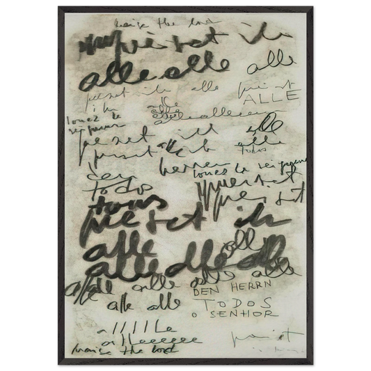Untitled Alle - 1965 - Mira Schendel 70x100 cm / 28x40 inches Framed Art Print – Black Wooden Frame