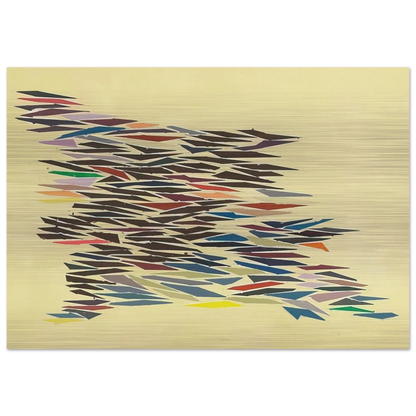 Colors with Yellow - Post-Painterly Abstraction - Robert Goodnough Brushed Aluminum Print - 70x100 cm / 28x40 inches | Robert Goodnough Aluminum Print | Robert Goodnough Prints