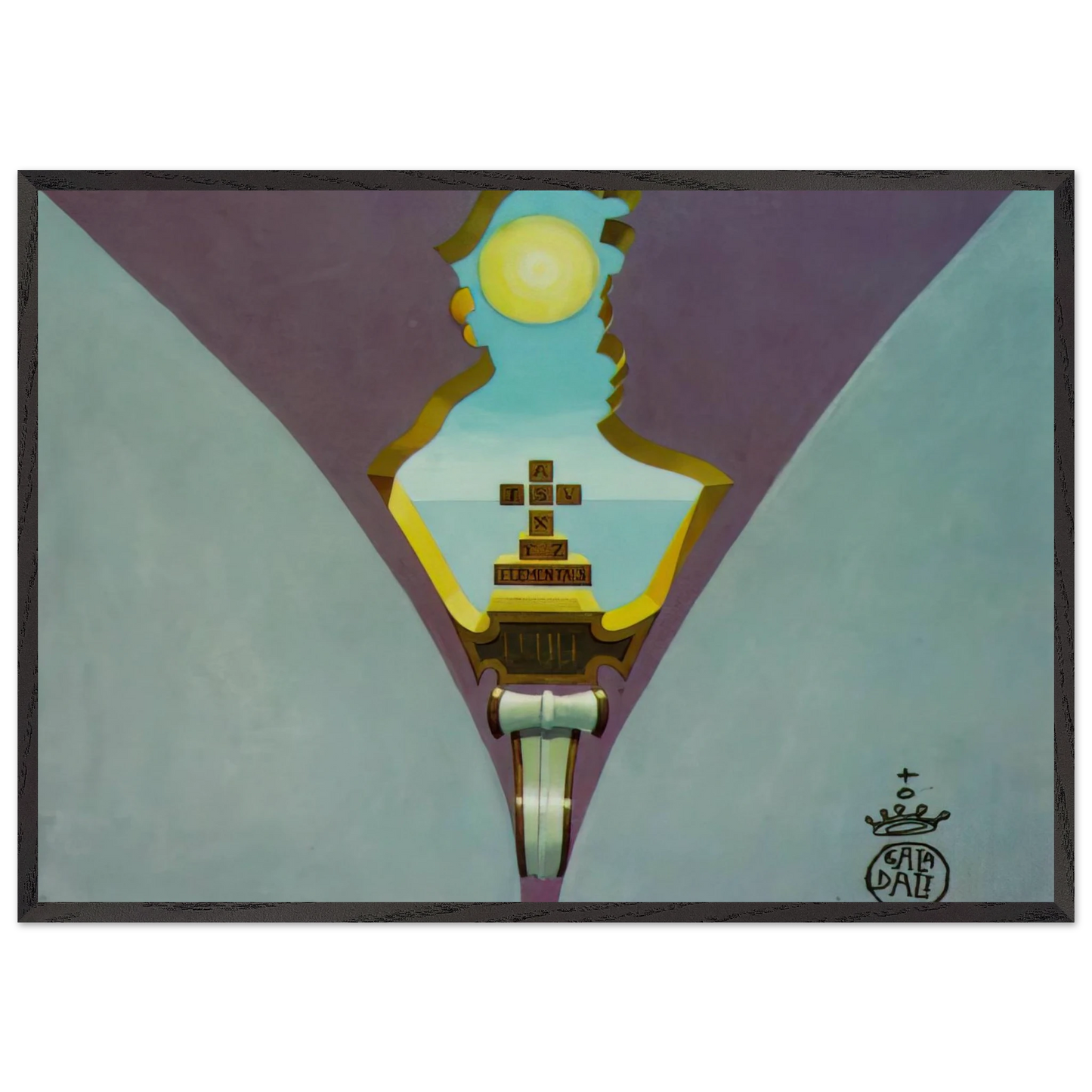 HOMAGE TO RAIMUNDUS LULLUS DESIGN FOR A CEILING PAINTING - Salvador Dali 70x100 cm / 28x40 inches Framed Art Print – Black Wooden Frame