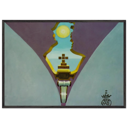 HOMAGE TO RAIMUNDUS LULLUS DESIGN FOR A CEILING PAINTING - Salvador Dali 70x100 cm / 28x40 inches Framed Art Print – Black Wooden Frame