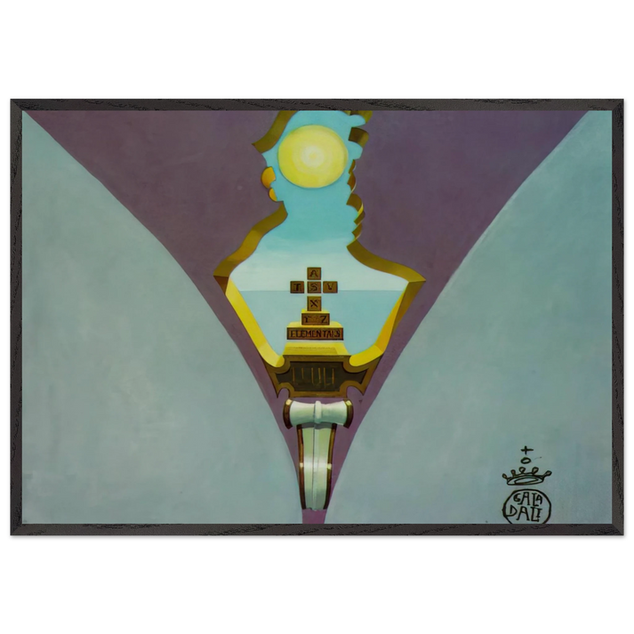 HOMAGE TO RAIMUNDUS LULLUS DESIGN FOR A CEILING PAINTING - Salvador Dali 70x100 cm / 28x40 inches Framed Art Print – Black Wooden Frame