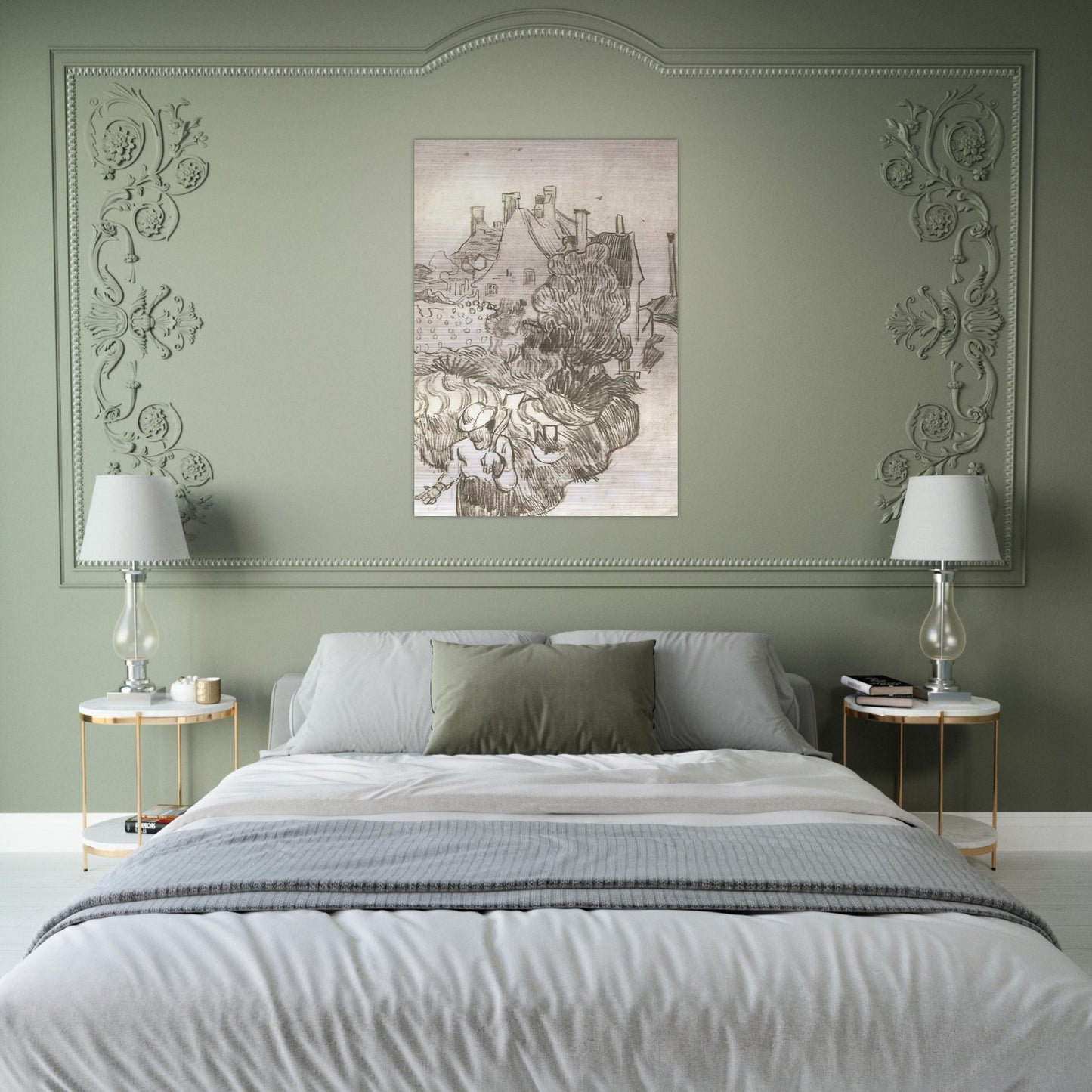 A House at Auvers - Vincent van Gogh Brushed Aluminum Print - 70x100 cm / 28x40 inches | Vincent van Gogh Aluminum Print | Vincent van Gogh Prints