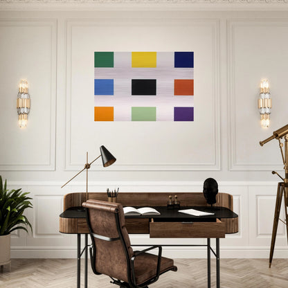 Nine Squares - Ellsworth Kelly Brushed Aluminum Print - 70x100 cm / 28x40 inches | Ellsworth Kelly Aluminum Print | Ellsworth Kelly Prints