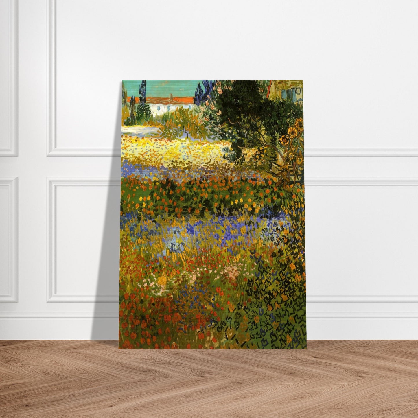 Flowering Garden - Vincent van Gogh Brushed Aluminum Print - 70x100 cm / 28x40 inches | Vincent van Gogh Aluminum Print | Vincent van Gogh Prints