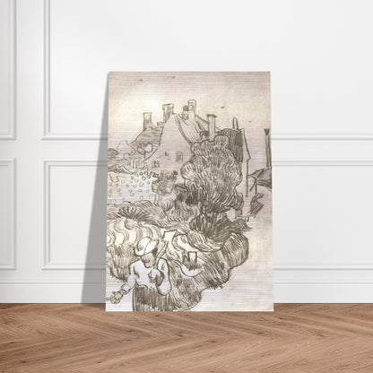 A House at Auvers - Vincent van Gogh Brushed Aluminum Print - 70x100 cm / 28x40 inches | Vincent van Gogh Aluminum Print | Vincent van Gogh Prints