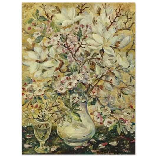 Natalia Goncharova - Flower vase - Post-Impressionism  75x100 cm / 30x40inches Fine Art Poster