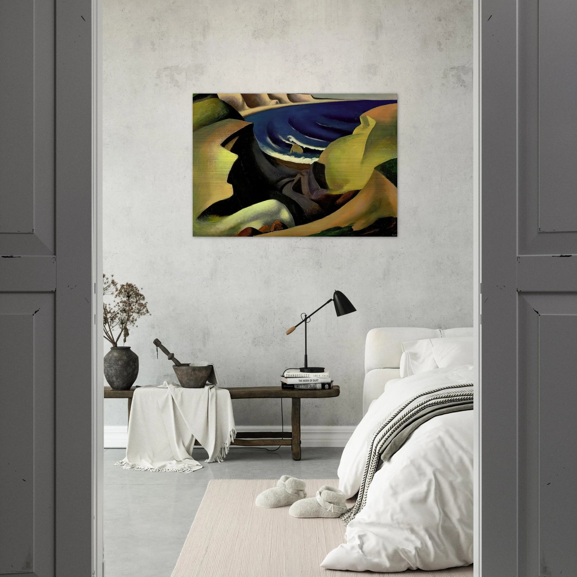 THE CLIFFS 1921 - Thomas Hart Benton Brushed Aluminum Print - 70x100 cm / 28x40 inches | Thomas Hart Benton Aluminum Print | Thomas Hart Benton Prints