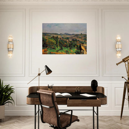 Ile de France Landscape - Paul Cézanne Brushed Aluminum Print - 70x100 cm / 28x40 inches | Paul Cézanne Aluminum Print | Paul Cézanne Prints