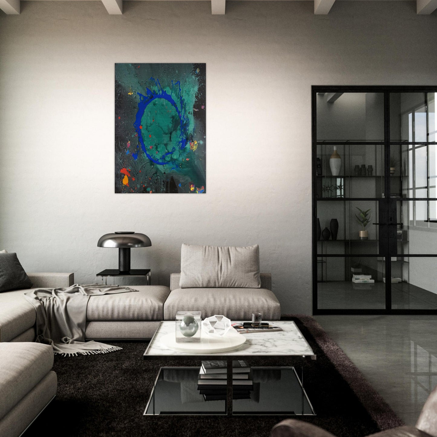 Jade Buddha 23.07.08 - 2008 - John Hoyland Brushed Aluminum Print - 70x100 cm / 28x40 inches | John Hoyland Aluminum Print | John Hoyland Prints