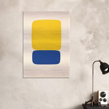 Yellow over Dark Blue - Ellsworth Kelly Brushed Aluminum Print - 70x100 cm / 28x40 inches | Ellsworth Kelly Aluminum Print | Ellsworth Kelly Prints