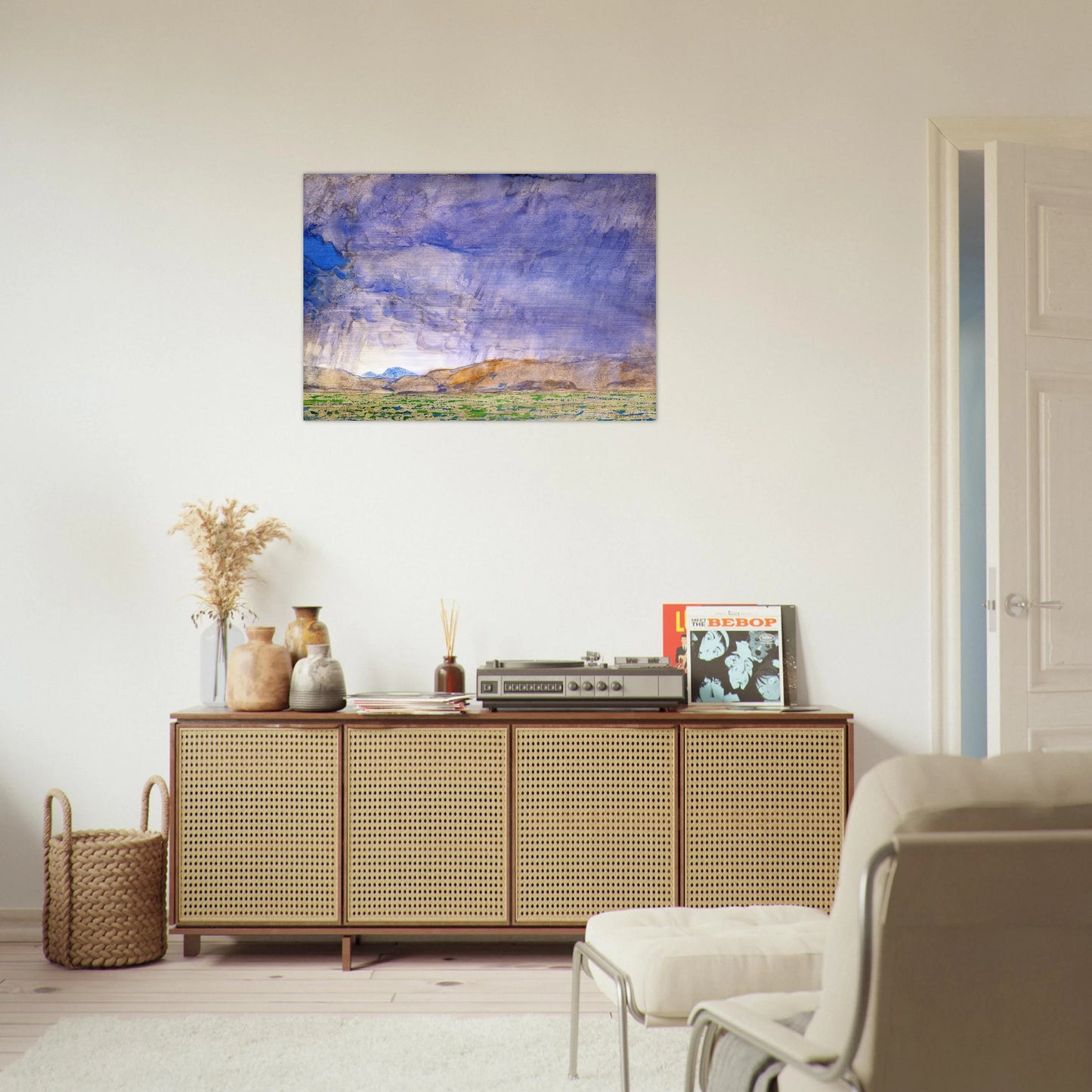 Thunderstorm on the Oregon Trail - Childe Hassam Brushed Aluminum Print - 70x100 cm / 28x40 inches | Childe Hassam Aluminum Print | Childe Hassam Prints