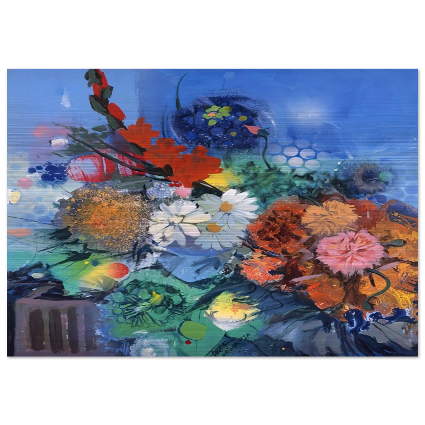 Flowers No. 2 - 1974 - Gebre Kristos Desta Brushed Aluminum Print - 70x100 cm / 28x40 inches | Gebre Kristos Desta Aluminum Print | Gebre Kristos Desta Prints
