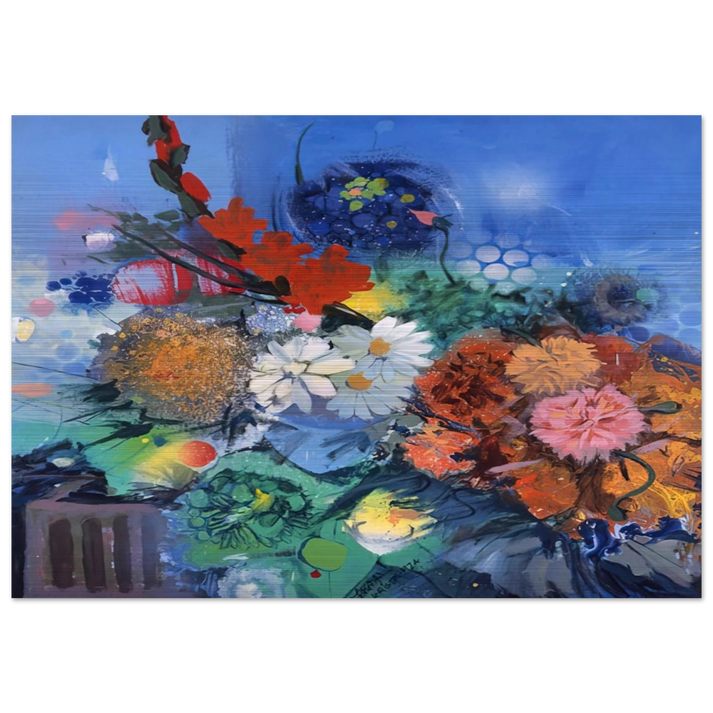 Flowers No. 2 - 1974 - Gebre Kristos Desta Brushed Aluminum Print - 70x100 cm / 28x40 inches | Gebre Kristos Desta Aluminum Print | Gebre Kristos Desta Prints