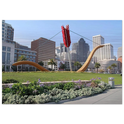 CUPID S SPAN COLLABORATION WITH VAN BRUGGEN 2002 - Claes Oldenburg Brushed Aluminum Print - 70x100 cm / 28x40 inches | Claes Oldenburg Aluminum Print | Claes Oldenburg Prints