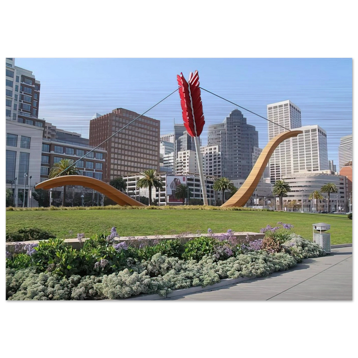 CUPID S SPAN COLLABORATION WITH VAN BRUGGEN 2002 - Claes Oldenburg Brushed Aluminum Print - 70x100 cm / 28x40 inches | Claes Oldenburg Aluminum Print | Claes Oldenburg Prints