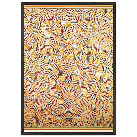 DANCERS ON A PLANE - Jasper Johns 70x100 cm / 28x40 inches Framed Art Print – Black Wooden Frame