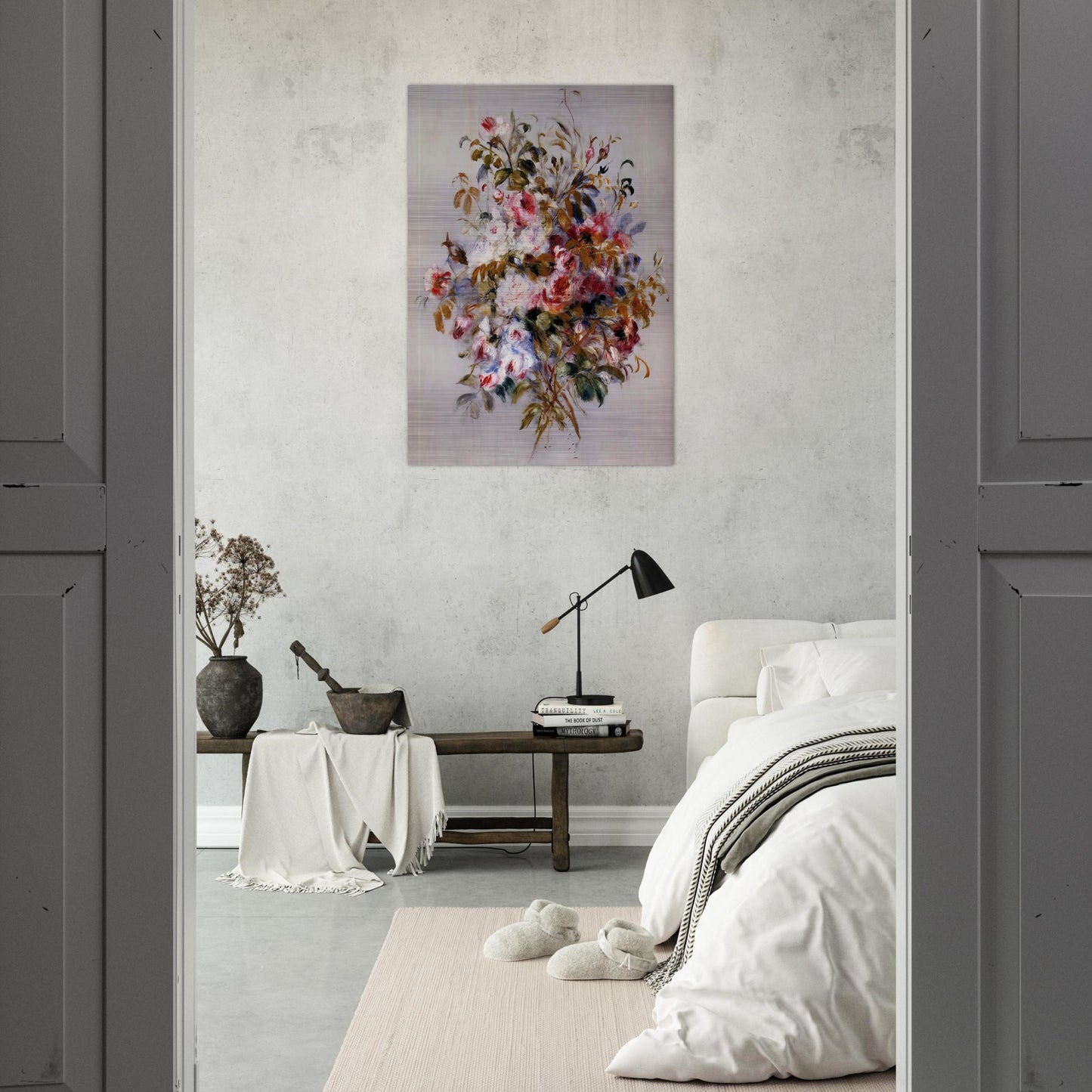 A Bouquet of Roses - Pierre-Auguste Renoir Brushed Aluminum Print - 70x100 cm / 28x40 inches | Pierre-Auguste Renoir Aluminum Print | Pierre-Auguste Renoir Prints