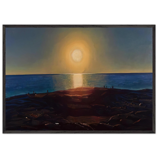 Calm and Free Maine Coast - Rockwell Kent 70x100 cm / 28x40 inches Framed Art Print – Black Wooden Frame