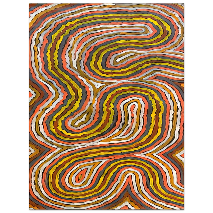 Clifford Possum Tjapaltjarri - Worm Dreaming Napperby - 1996  75x100 cm / 30x40inches Fine Art Poster