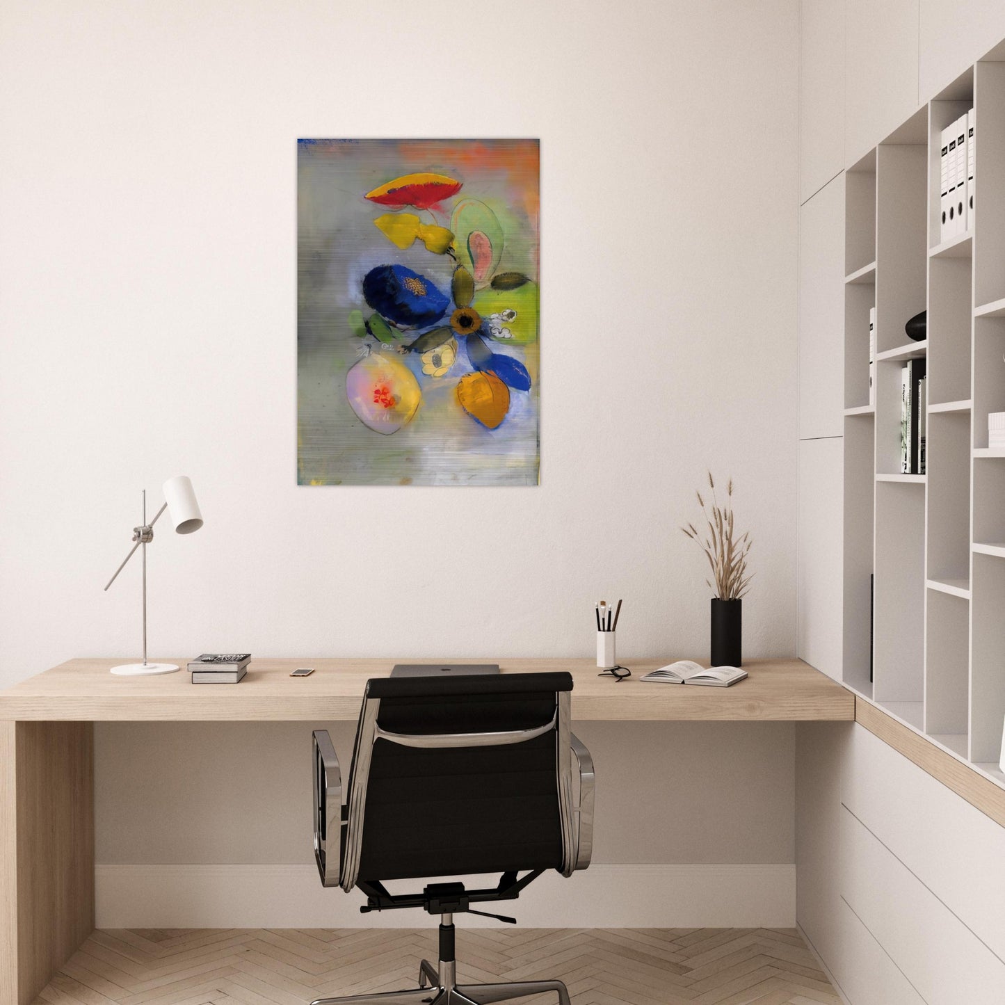 FLOWERS 3 - Odilon Redon Brushed Aluminum Print - 70x100 cm / 28x40 inches | Odilon Redon Aluminum Print | Odilon Redon Prints