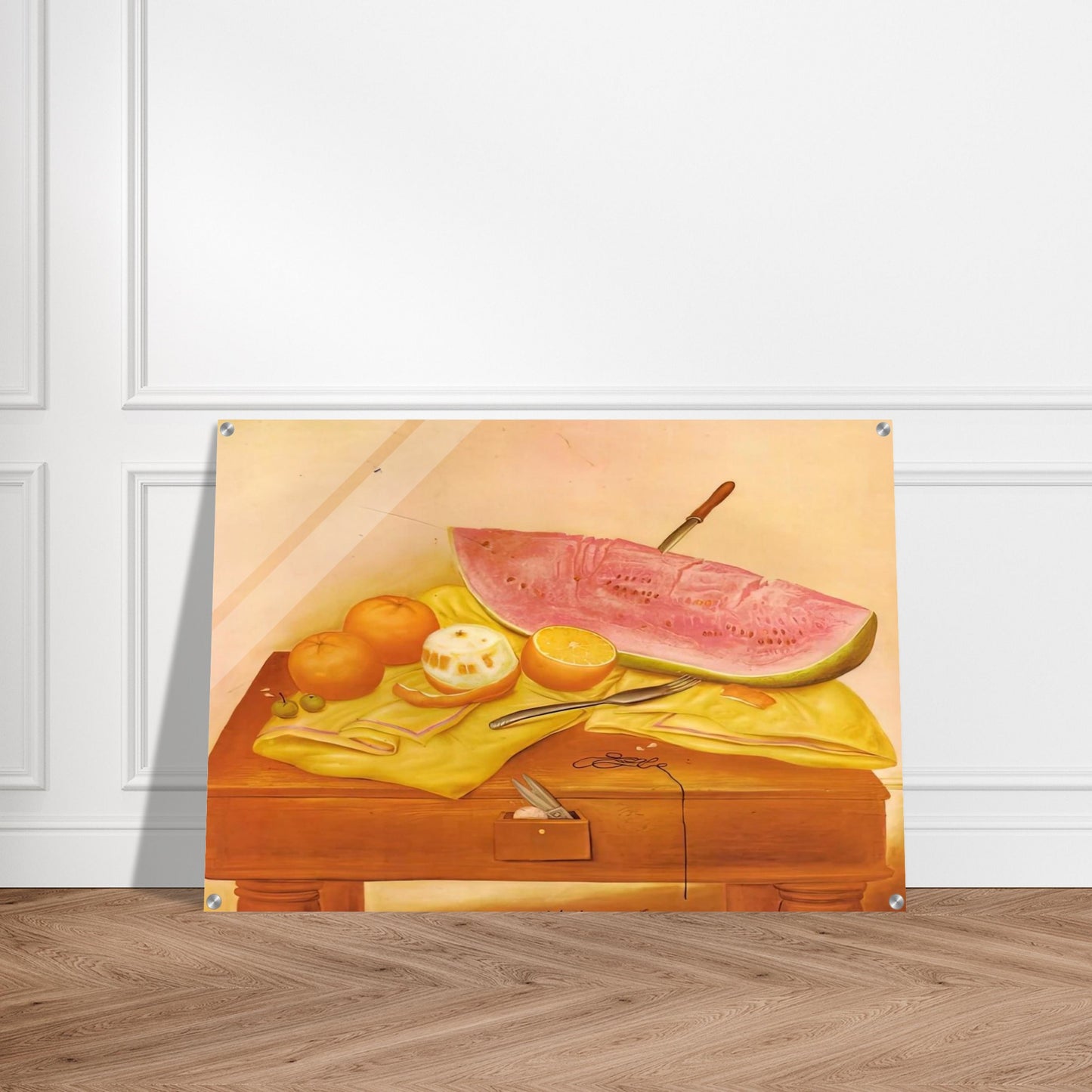 WATERMELONS AND ORANGES - Fernando Botero Acrylic Print - 70x100 cm / 28x40″ inches