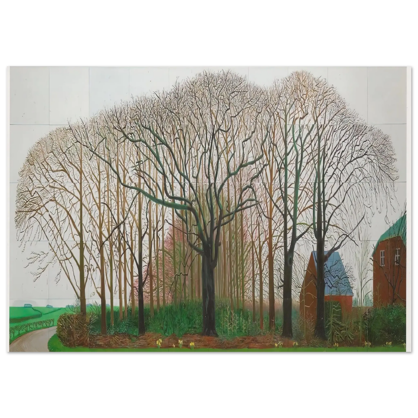 David Hockney - David Hockney Wall art - 50x70 cm / 20x28 Inches - Premium Wooden Framed Poster With Fine Art Paper - White frame