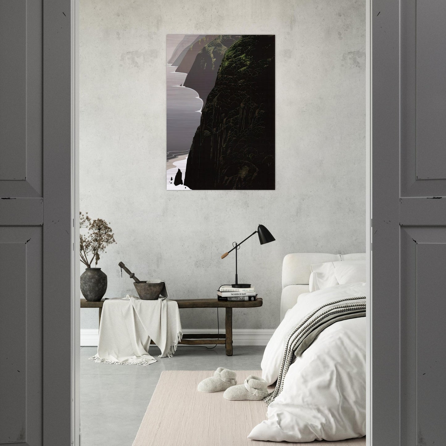 Big Sur Coastline - Eyvind Earle Brushed Aluminum Print - 70x100 cm / 28x40 inches | Eyvind Earle Aluminum Print | Eyvind Earle Prints