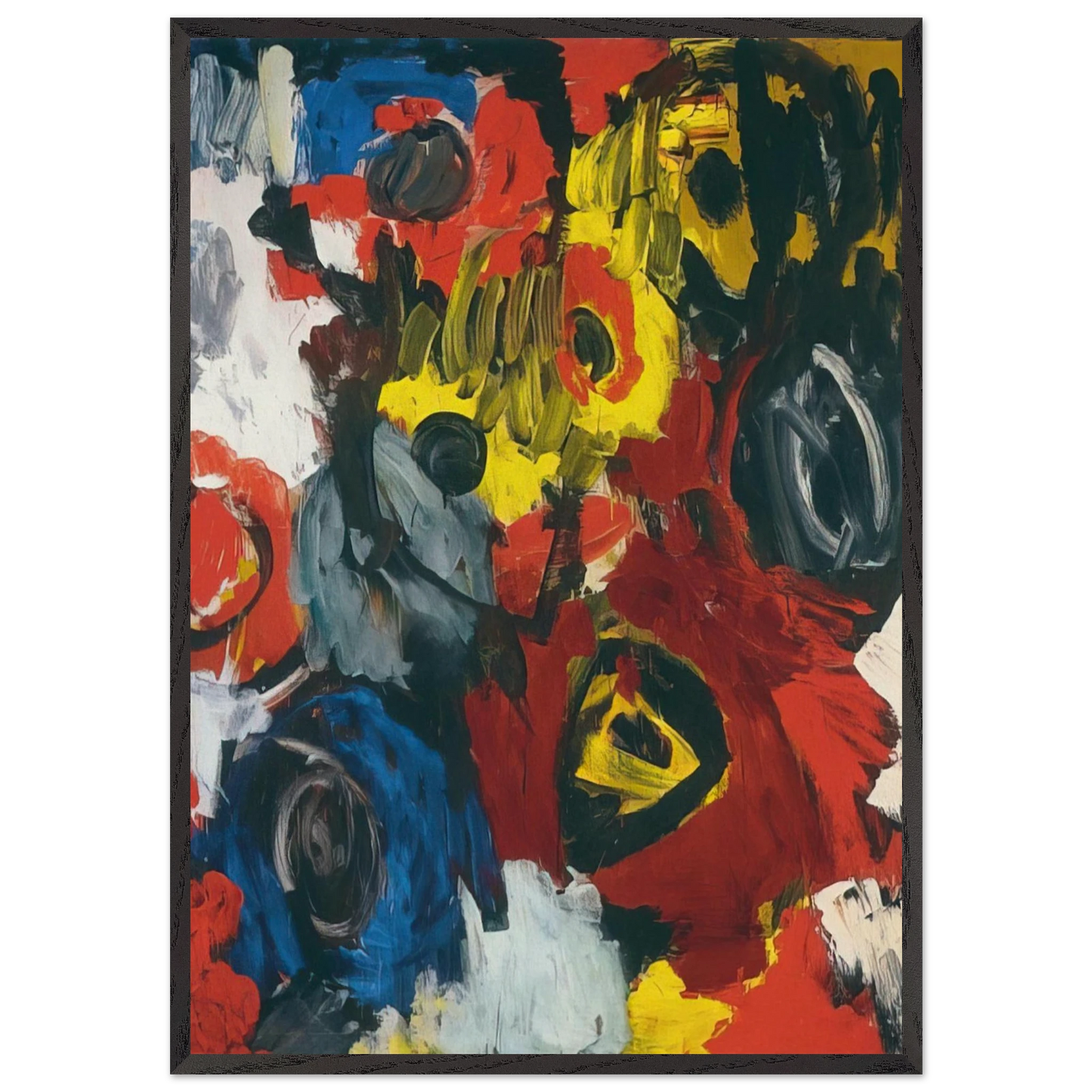 Furioso - 1963 - Ernst Wilhelm Nay 70x100 cm / 28x40 inches Framed Art Print – Black Wooden Frame