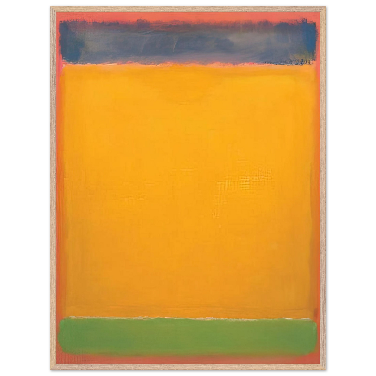 Mark Rothko - United Blue, Yellow, Green on Red - 1954 Wall Art - 60x80 cm / 24x32 inches - Premium Wooden Framed Poster With Fine Art Paper - Black frame
