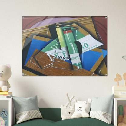 THE BORDEAUX BOTTLE 1915 - Juan Gris Acrylic Print - 70x100 cm / 28x40″ inches