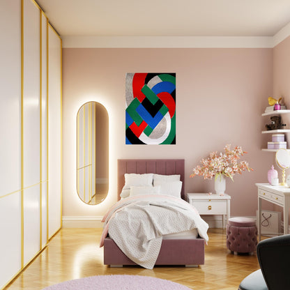 COMPOSITION WITH GREEN AND BLUE - Sonia Delaunay Brushed Aluminum Print - 70x100 cm / 28x40 inches | Sonia Delaunay Aluminum Print | Sonia Delaunay Prints