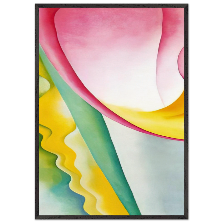 Abstraction No 77  Tulip  - Georgia OKeeffe 70x100 cm / 28x40 inches Framed Art Print – Black Wooden Frame