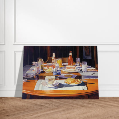 Supper Table - 1969 - Mary Pratt Brushed Aluminum Print - 70x100 cm / 28x40 inches | Mary Pratt Aluminum Print | Mary Pratt Prints