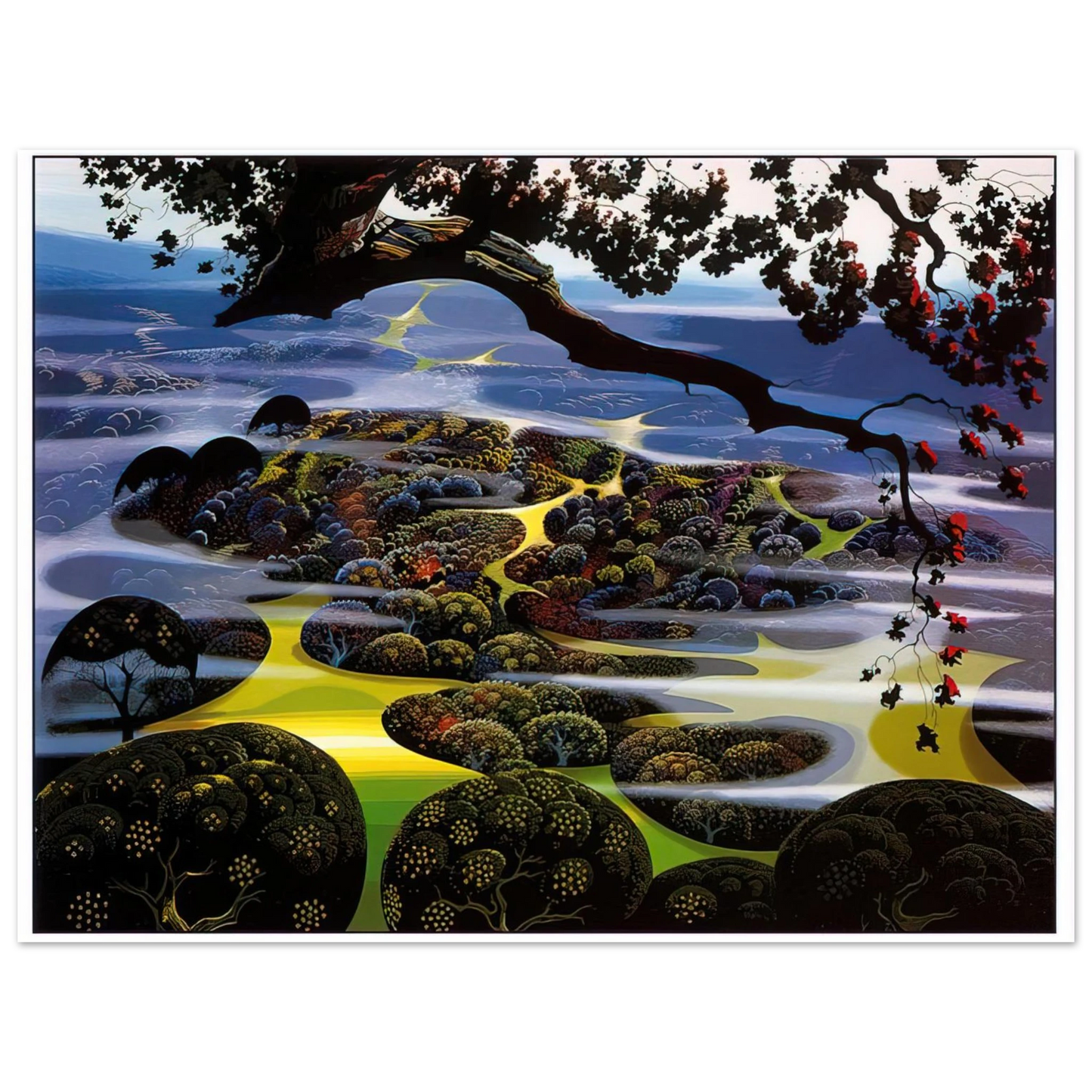 Eyvind Earle - Mystic Mountain  75x100 cm / 30x40inches Fine Art Poster