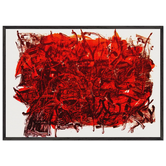 Leaves III - Jean-Paul Riopelle 70x100 cm / 28x40 inches Framed Art Print – Black Wooden Frame