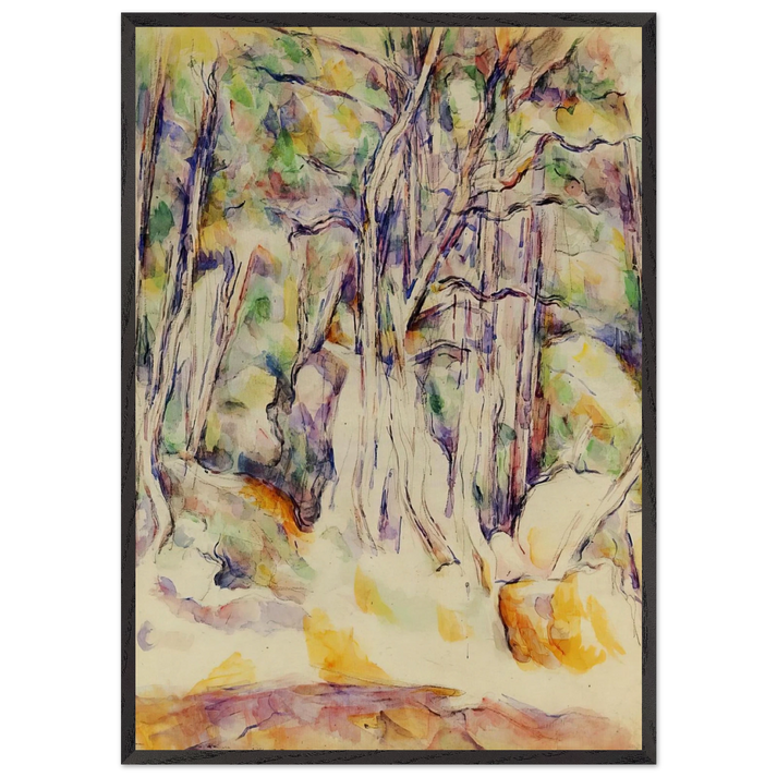 The Park of the Chateau Noir with Well - Paul Cezanne 70x100 cm / 28x40 inches Framed Art Print – Black Wooden Frame