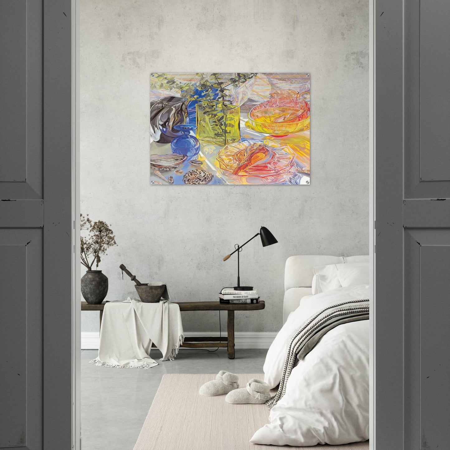 GLASS AND SHELLS 1990 - Janet Fish Acrylic Print - 70x100 cm / 28x40″ inches | Janet Fish Wall Art | Janet Fish Prints