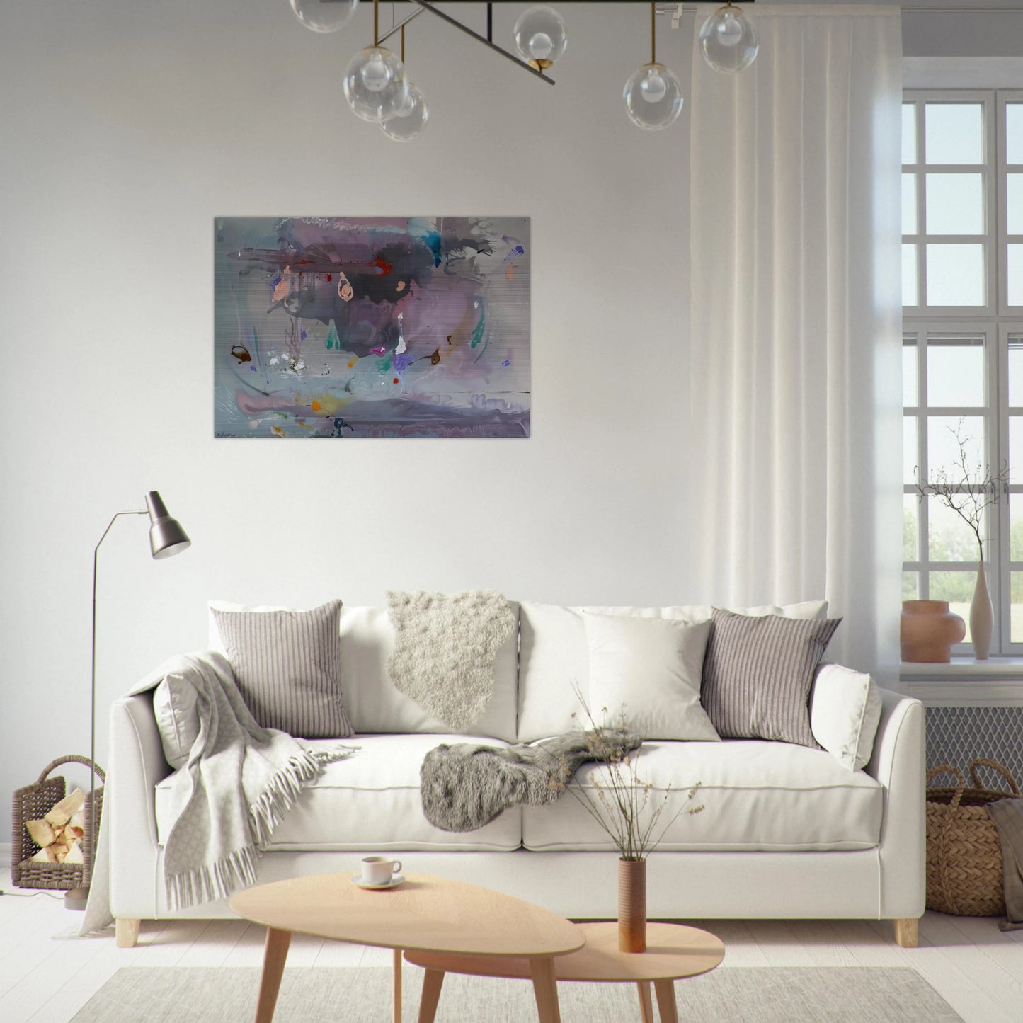 Grey Fireworks - 2000 - Helen Frankenthaler Brushed Aluminum Print - 70x100 cm / 28x40 inches | Helen Frankenthaler Aluminum Print | Helen Frankenthaler Prints