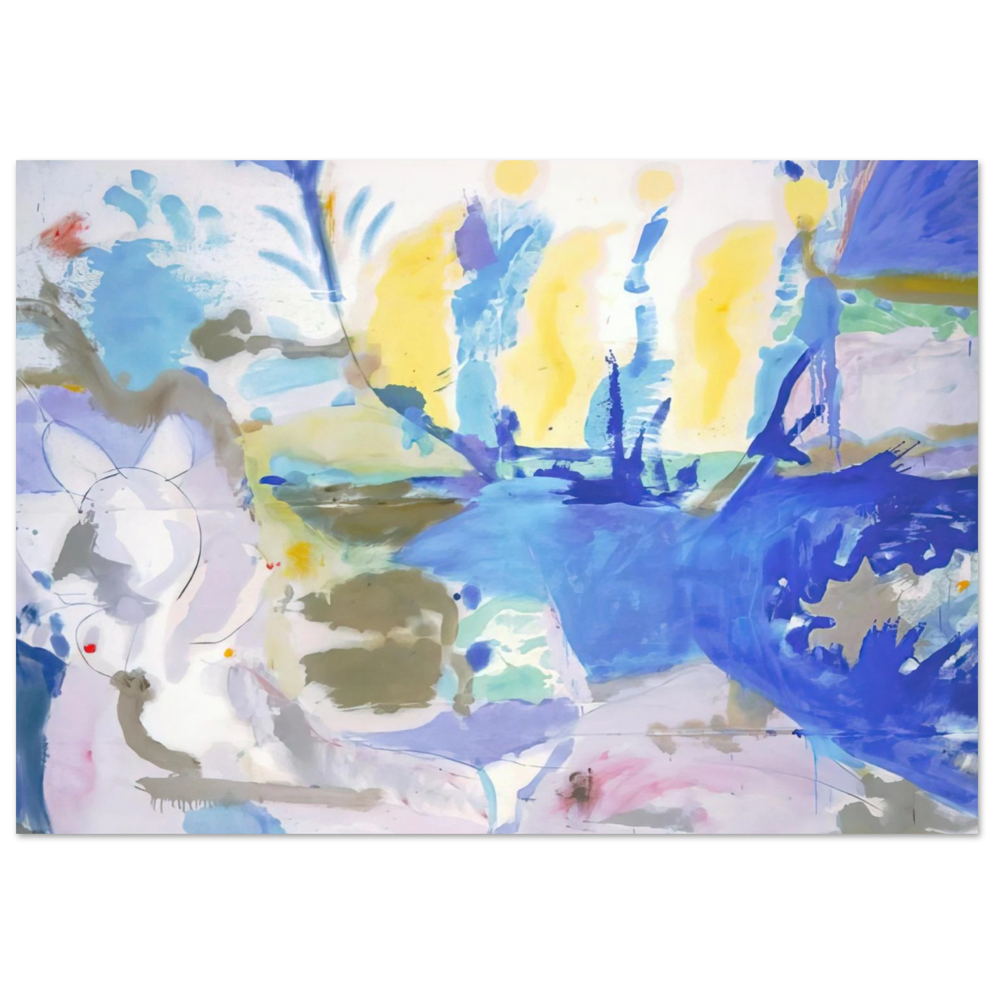 Helen Frankenthaler - Basque Beach - 1958 Wall art - 13x18 cm / 5x7 inches - Fine Art Poster-canvas - -