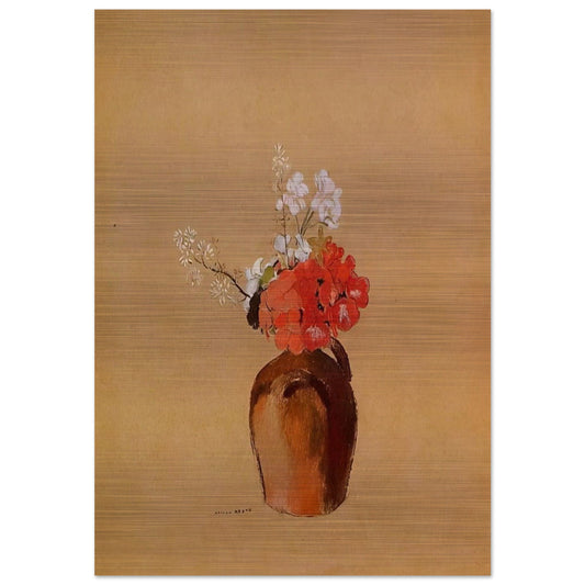 FLOWERS IN A POT - Odilon Redon Brushed Aluminum Print - 70x100 cm / 28x40 inches | Odilon Redon Aluminum Print | Odilon Redon Prints