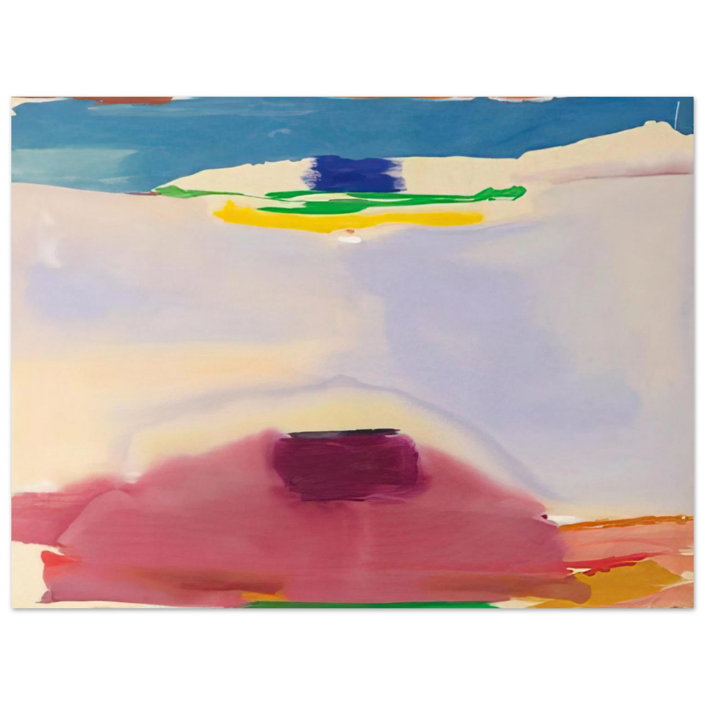 Helen Frankenthaler - Leveling - 1973 Wall art - 70x100 cm / 28x40 inches - Premium Wooden Framed Poster With Fine Art Paper-canvas - White frame