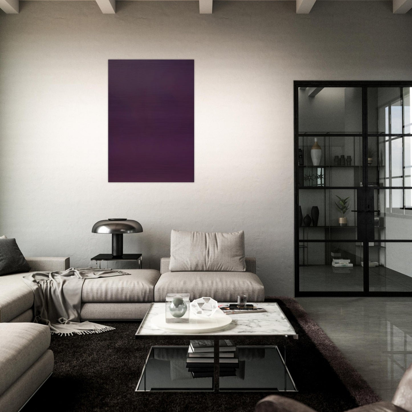 Microchromie 70, ZL violet d'Egypte - Fernand Leduc Brushed Aluminum Print - 70x100 cm / 28x40 inches | Fernand Leduc Aluminum Print | Fernand Leduc Prints