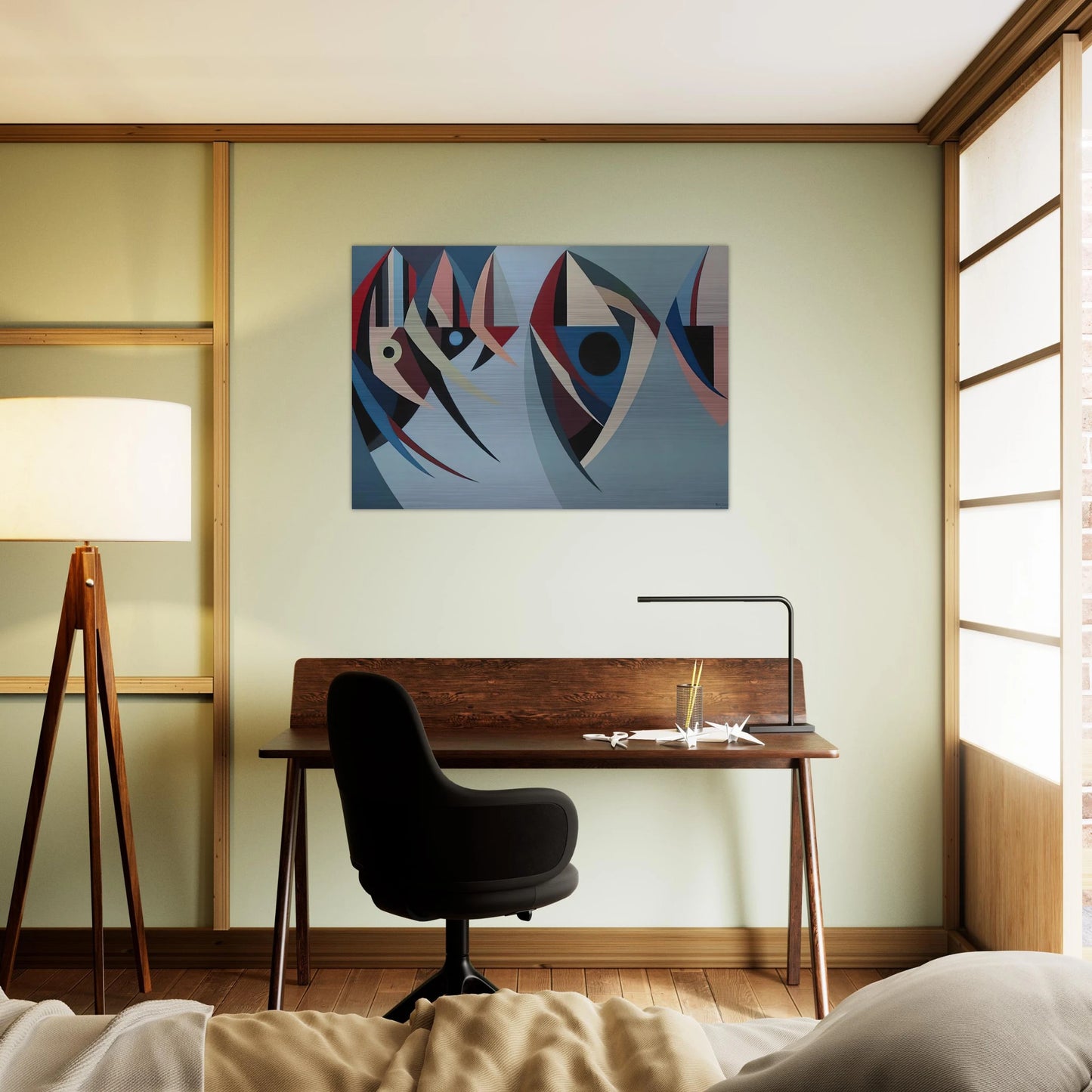 Untitled - 1956 - Karl Benjamin Brushed Aluminum Print - 70x100 cm / 28x40 inches | Karl Benjamin Aluminum Print | Karl Benjamin Prints