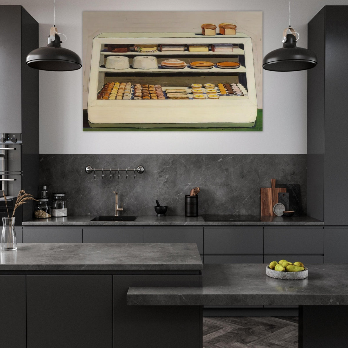 Bakery Counter - 1962 - Wayne Thiebaud Art Prints - 100x150 cm / 40x60″ inches | Wayne Thiebaud Poster | Wayne Thiebaud Prints