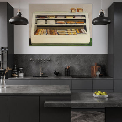 Bakery Counter - 1962 - Wayne Thiebaud Art Prints - 100x150 cm / 40x60″ inches | Wayne Thiebaud Poster | Wayne Thiebaud Prints